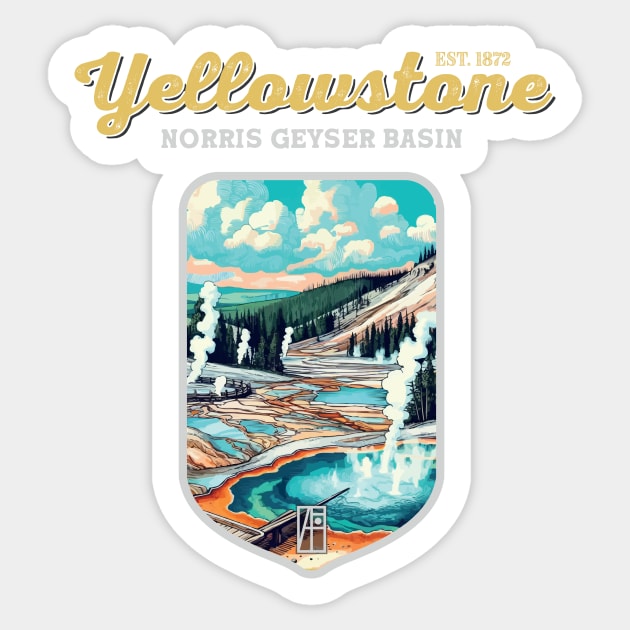 USA - NATIONAL PARK - YELLOWSTONE - Norris Geyser Basin - 1 Sticker by ArtProjectShop